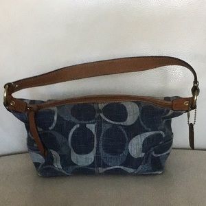 COACH blue denim mini bag